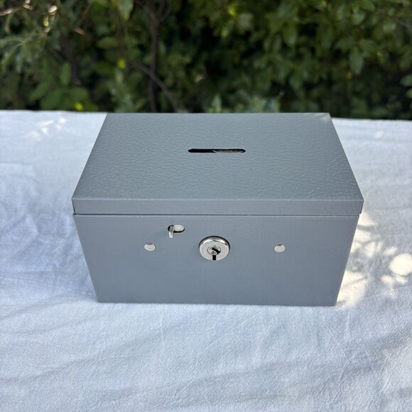 Vintage Buddy Products Locking Suggestion Donation Cash Box w/ Key USA Made - Picture 1 of 6